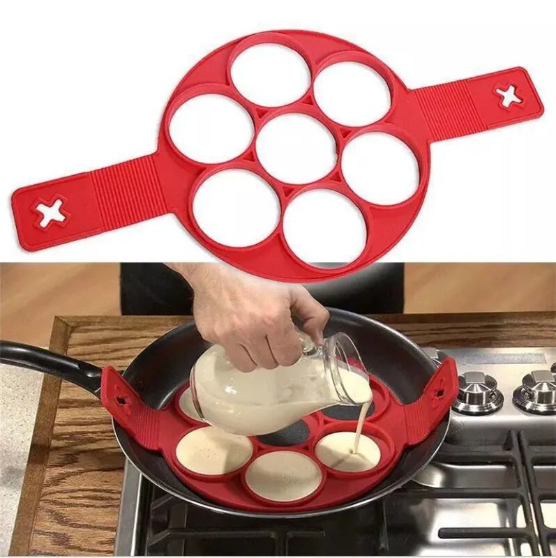 Bestselling Nonstick Pancake Egg Ring Maker for Round and Heart-Shaped Delights – Ultimate Kitchen Baking Accessory